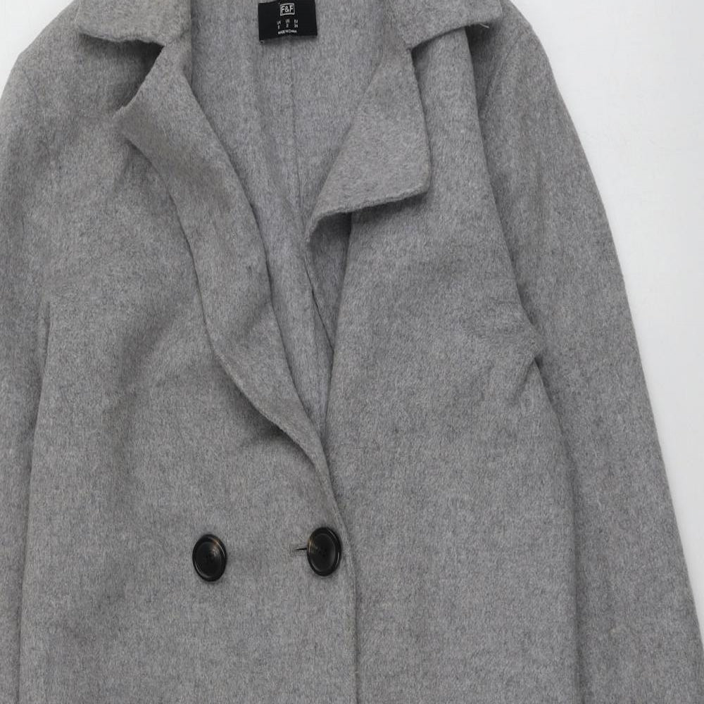F&F Womens Grey   Overcoat Coat Size 6
