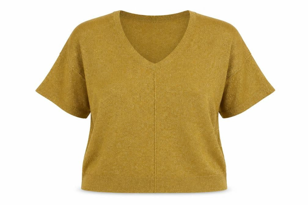Womens UK Size 14 F&F Gold Pullover Jumper