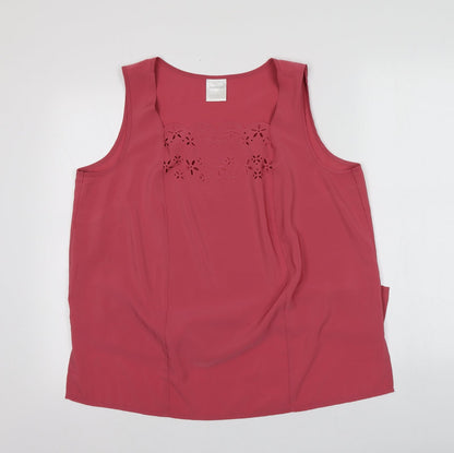 Classics Womens Pink  Polyester Basic T-Shirt Size 20 Round Neck