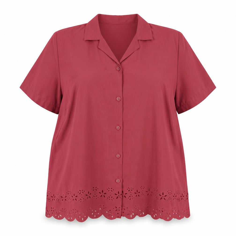 Womens UK Size 20 Classics Pink Basic Button-Up