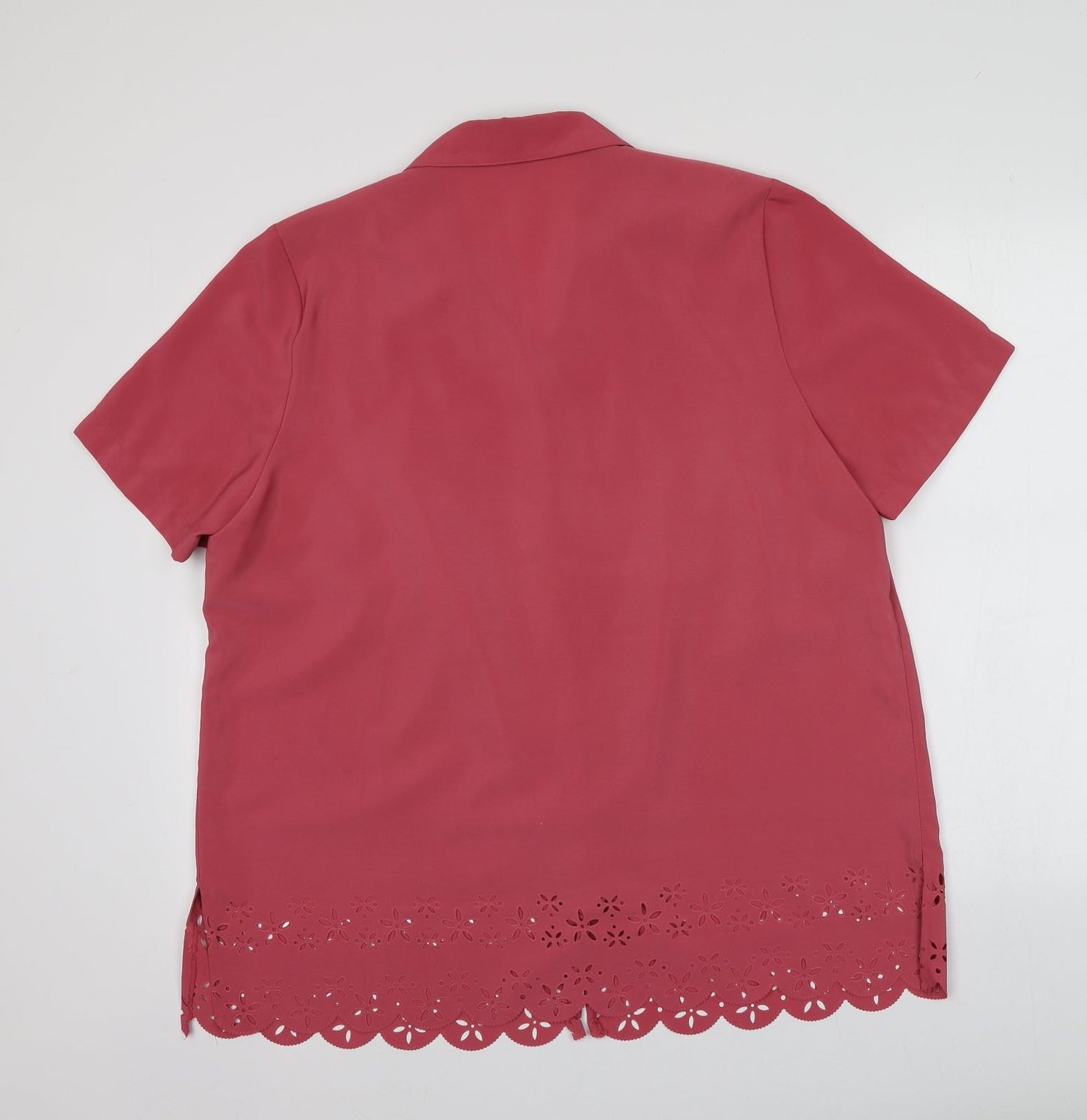 Classics Womens Pink  Polyester Basic Button-Up Size 20 V-Neck