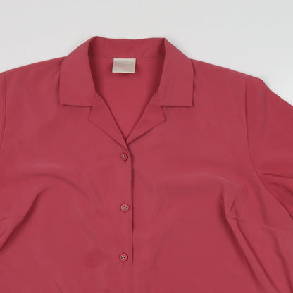 Classics Womens Pink  Polyester Basic Button-Up Size 20 V-Neck