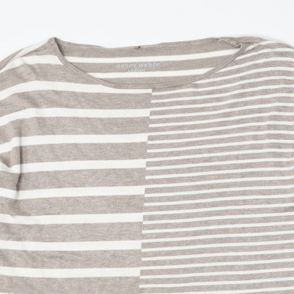Gerry Weber Womens Beige Round Neck Striped Viscose Pullover Jumper Size L