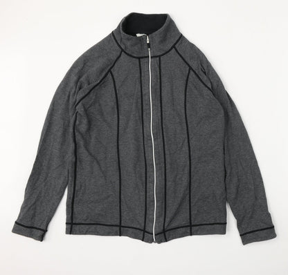 Kirkland Womens Grey Striped Cotton Full Zip Sweatshirt Size M  Zip