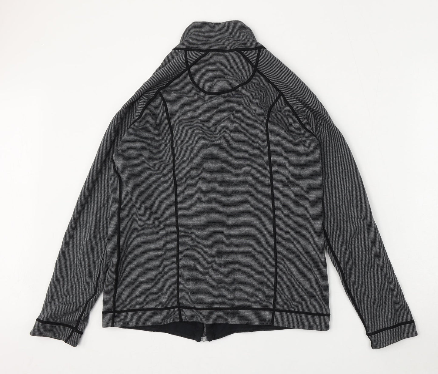 Kirkland Womens Grey Striped Cotton Full Zip Sweatshirt Size M  Zip