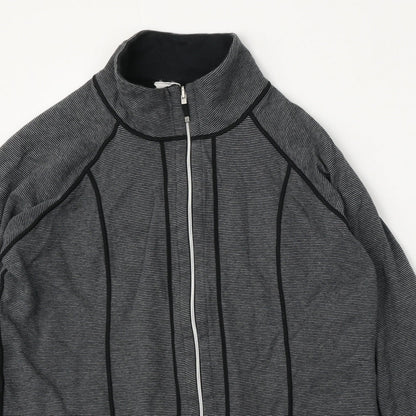 Kirkland Womens Grey Striped Cotton Full Zip Sweatshirt Size M  Zip