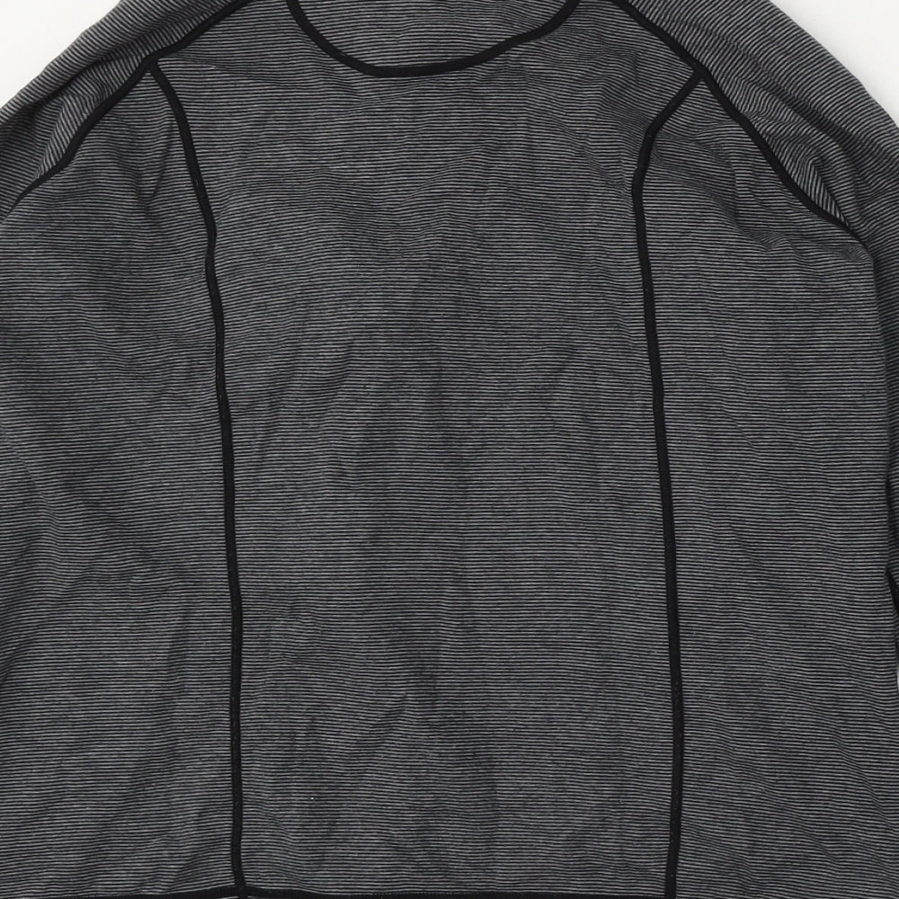 Kirkland Womens Grey Striped Cotton Full Zip Sweatshirt Size M  Zip