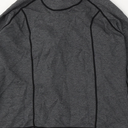 Kirkland Womens Grey Striped Cotton Full Zip Sweatshirt Size M  Zip