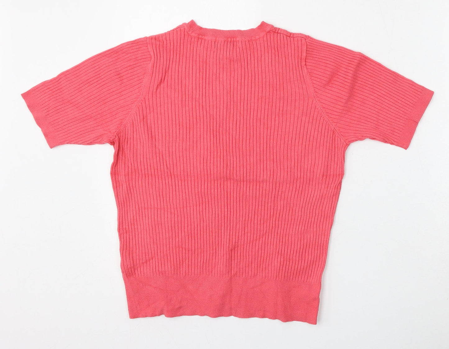 Marks and Spencer Womens Pink Round Neck  Viscose Pullover Jumper Size 14