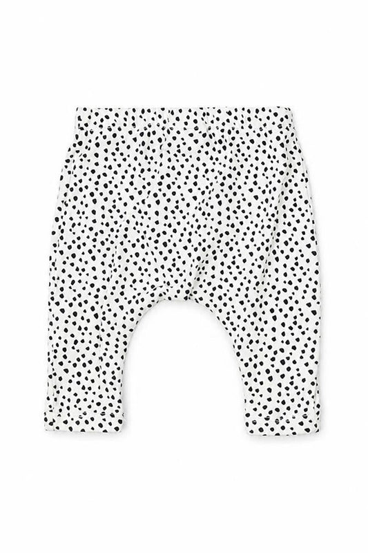 NEXT Girls White Animal Print Cotton Jogger Trousers Size Newborn
