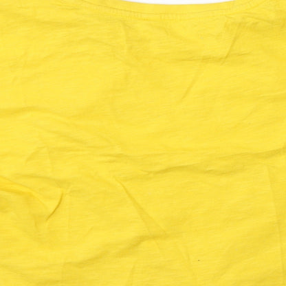 Candy Girls Yellow  Cotton Basic T-Shirt Size 13 Years Round Neck
