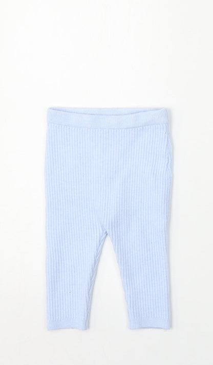 Matalan Girls Blue  Viscose Jogger Trousers Size 6-9 Months