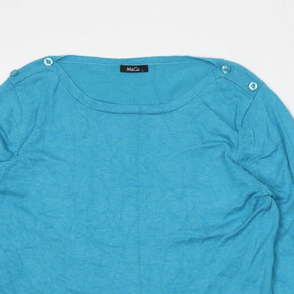 Womens UK Size L M&Co Blue Pullover Jumper