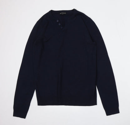 Red Herring Mens Blue V-Neck  Acrylic Pullover Jumper Size S
