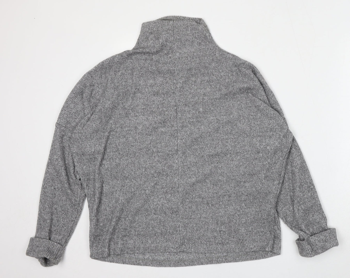 Primark Womens Grey Mock Neck  Polyester Pullover Jumper Size 12