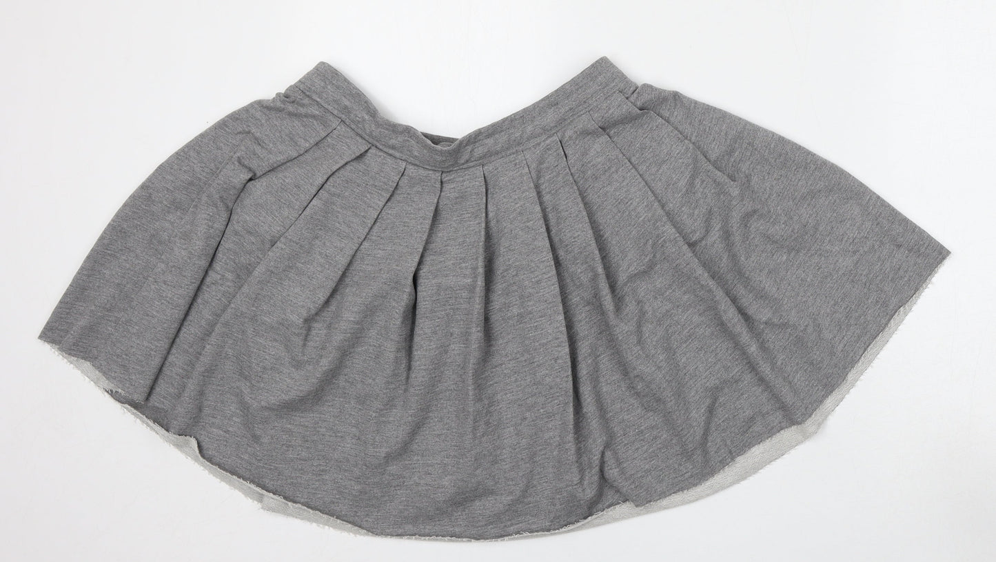 COLLUSION Womens Grey  Cotton Skater Skirt Size 10
