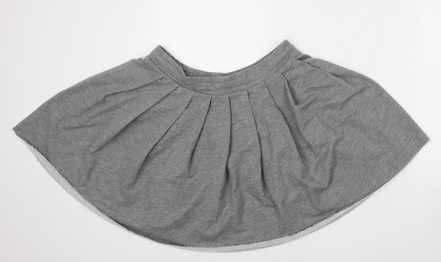 COLLUSION Womens Grey  Cotton Skater Skirt Size 10