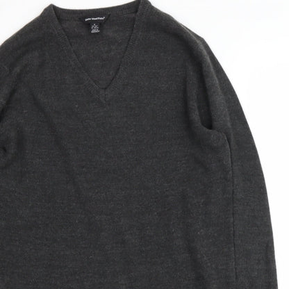 Ceder wood state Mens Grey V-Neck  Acrylic Pullover Jumper Size S