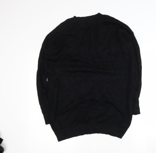 Capsule  Womens Black V-Neck  Viscose Pullover Jumper Size M