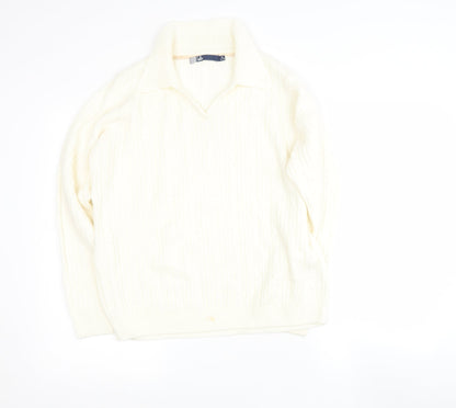 Womens UK Size 14 Preworn Beige Pullover Jumper