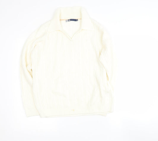Womens UK Size 14 Preworn Beige Pullover Jumper
