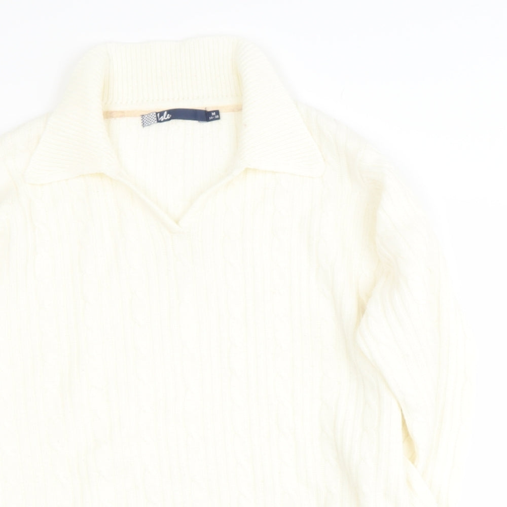 Womens UK Size 14 Preworn Beige Pullover Jumper