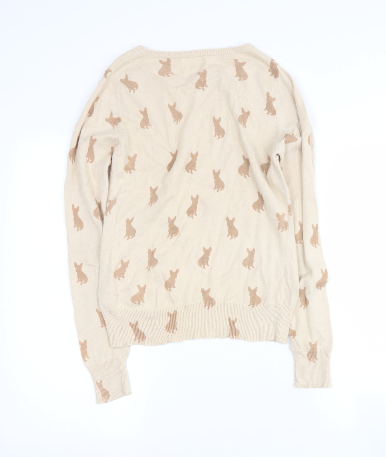 inspire collection Womens Beige Round Neck  Viscose Pullover Jumper Size S