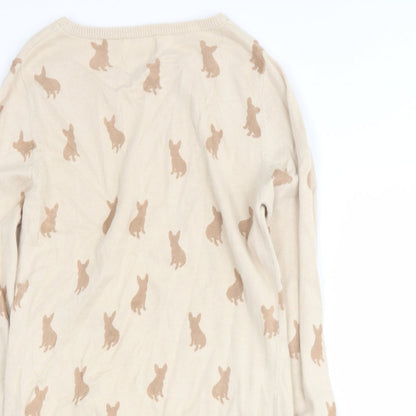 inspire collection Womens Beige Round Neck  Viscose Pullover Jumper Size S