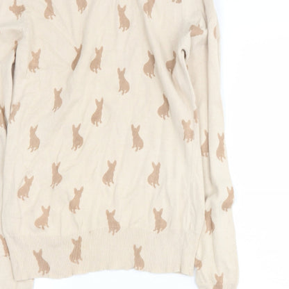 inspire collection Womens Beige Round Neck  Viscose Pullover Jumper Size S