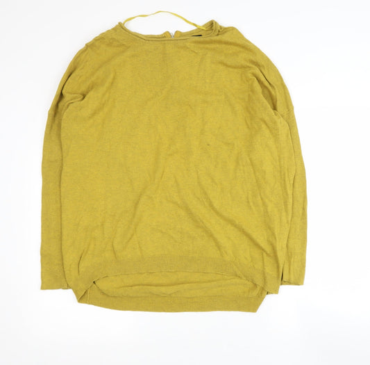Primark Womens Yellow Round Neck  Cotton Pullover Jumper Size XL