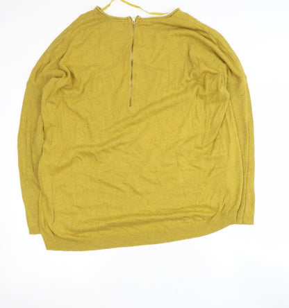 Primark Womens Yellow Round Neck  Cotton Pullover Jumper Size XL