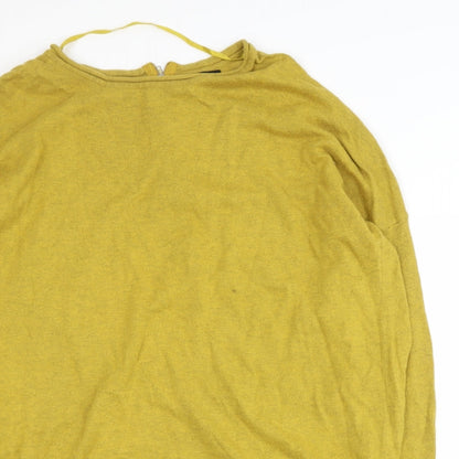 Primark Womens Yellow Round Neck  Cotton Pullover Jumper Size XL