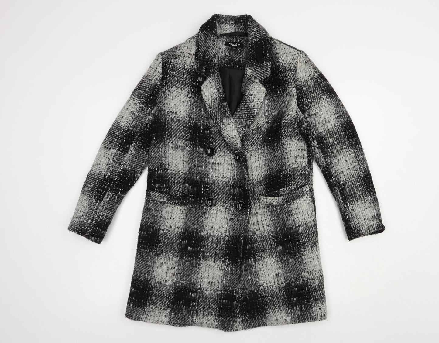 Womens UK Size 8 New Look Grey Pea Coat