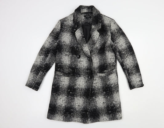Womens UK Size 8 New Look Grey Pea Coat