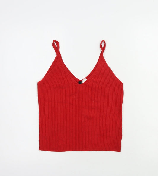 Womens UK Size S H&M Red Camisole Blouse