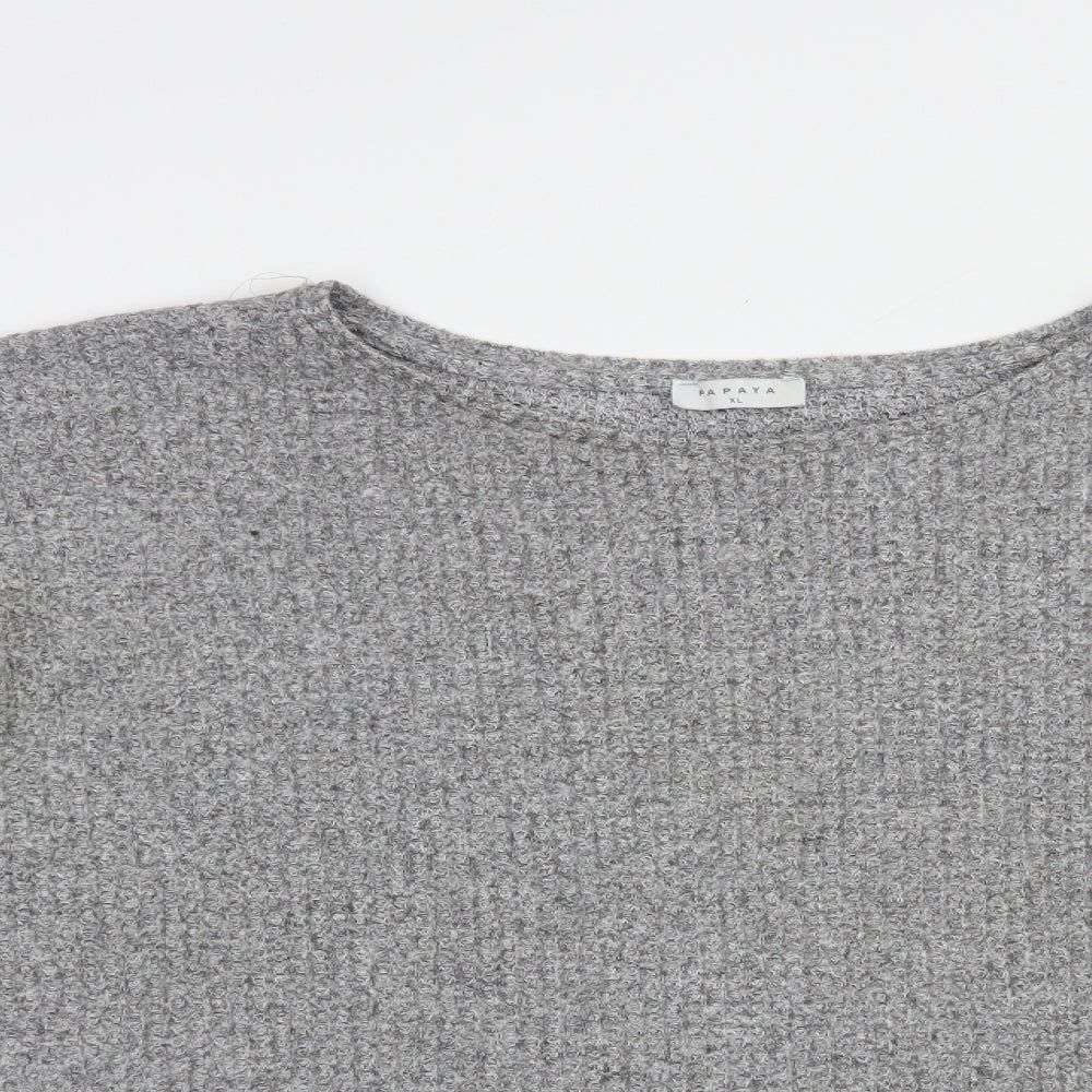 Womens UK Size XL Papaya Grey Pullover Jumper