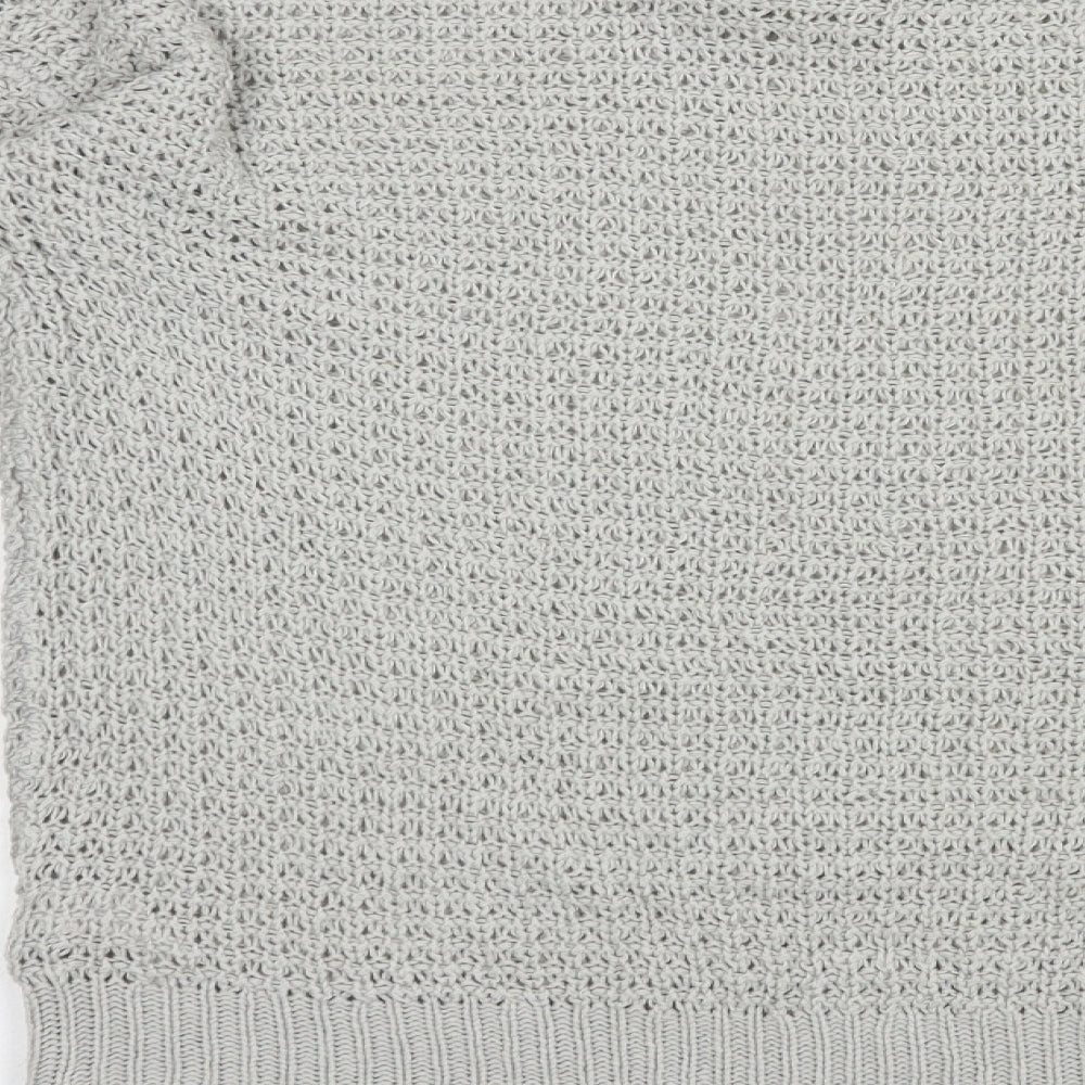 Boohoo Womens Grey Crew Neck  Acrylic Pullover Jumper Size M
