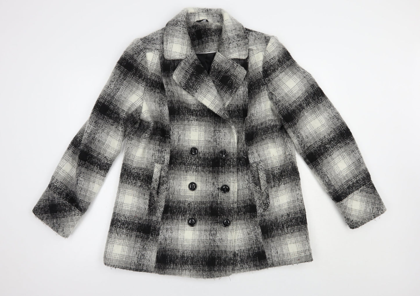 Womens UK Size 14 M&Co Grey Pea Coat