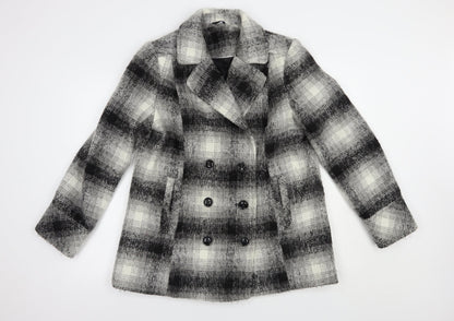 Womens UK Size 14 M&Co Grey Pea Coat