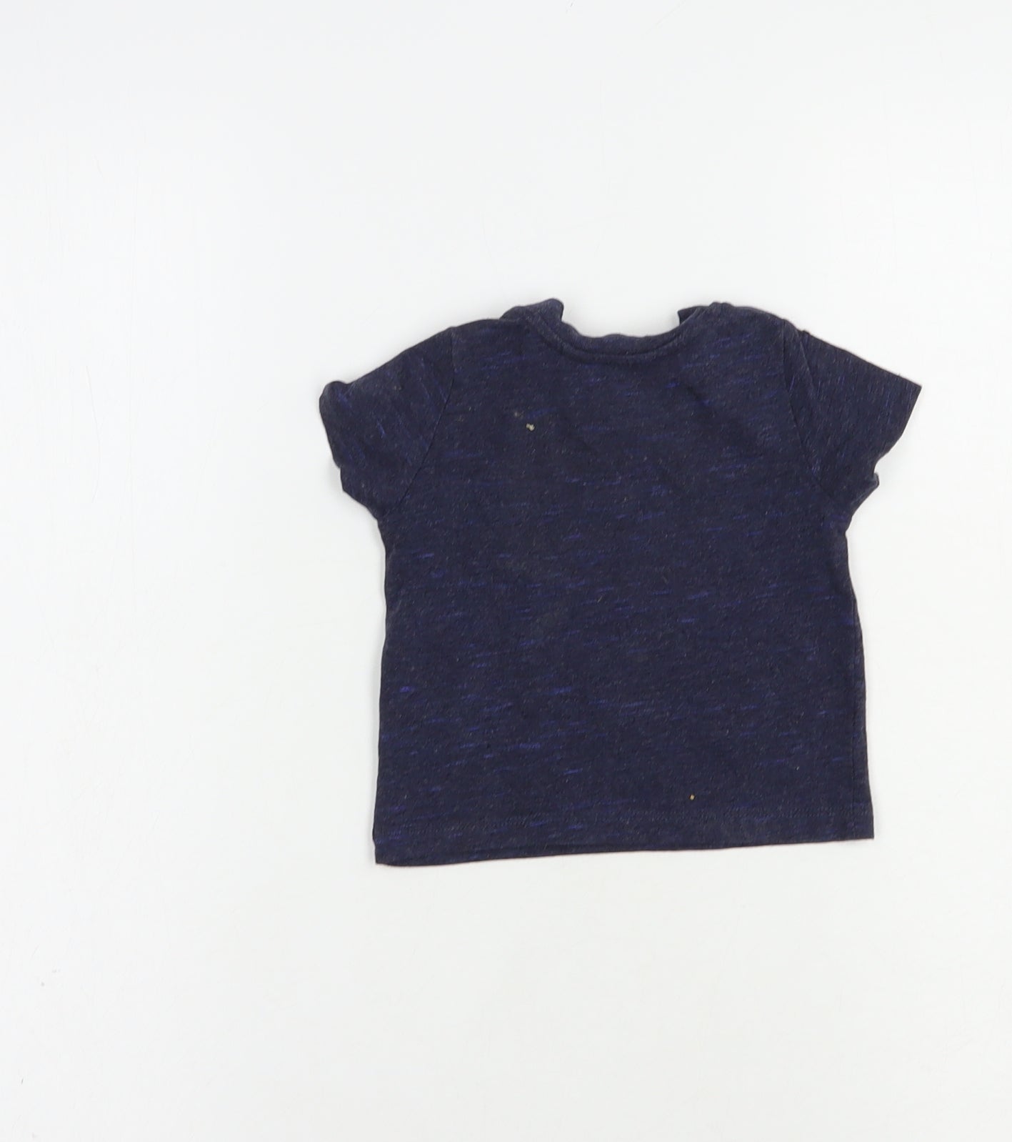 Primark Baby Blue  Cotton Pullover T-Shirt Size 3-6 Months Crew Neck Snap - Swim Crew