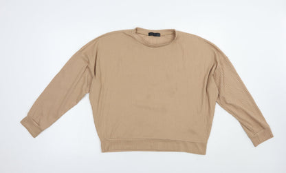 Womens UK Size L Missguided Beige Basic Blouse