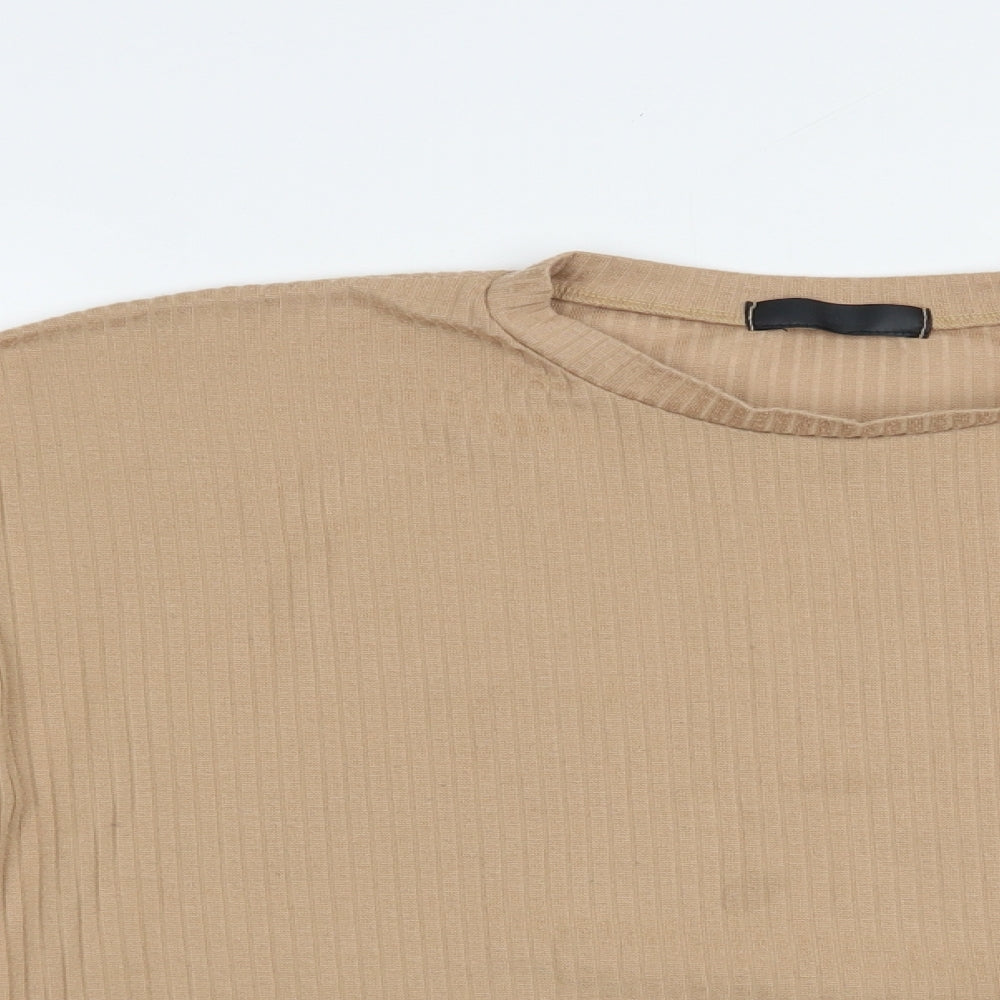 Womens UK Size L Missguided Beige Basic Blouse