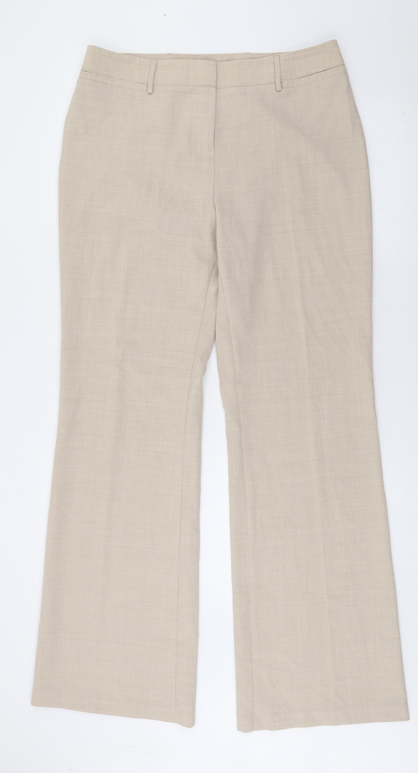 Womens UK Size 14 Marks and Spencer Regular Fit  Beige Trousers