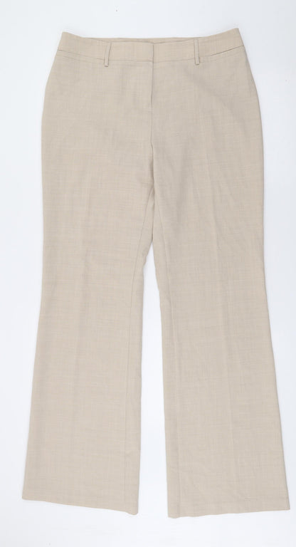 Womens UK Size 14 Marks and Spencer Regular Fit  Beige Trousers