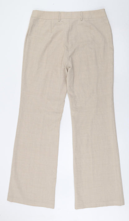 Womens UK Size 14 Marks and Spencer Regular Fit  Beige Trousers