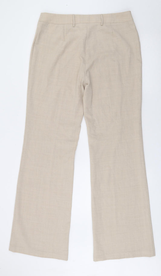 Womens UK Size 14 Marks and Spencer Regular Fit  Beige Trousers