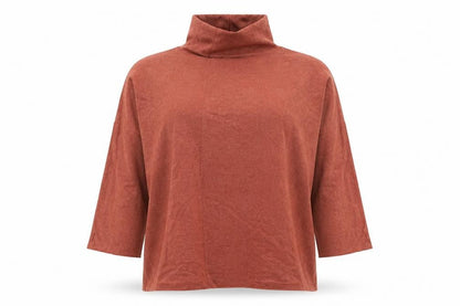 Womens UK Size L Made in Italy Brown Basic T-Shirt