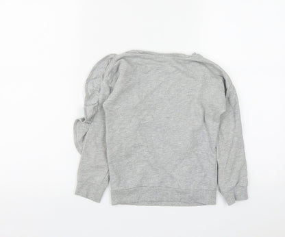 Matalan Girls Grey  Cotton Pullover Sweatshirt Size 6 Years