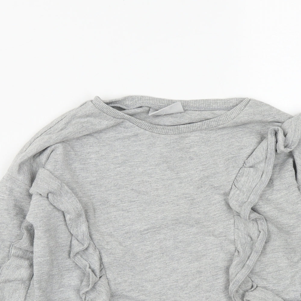 Matalan Girls Grey  Cotton Pullover Sweatshirt Size 6 Years