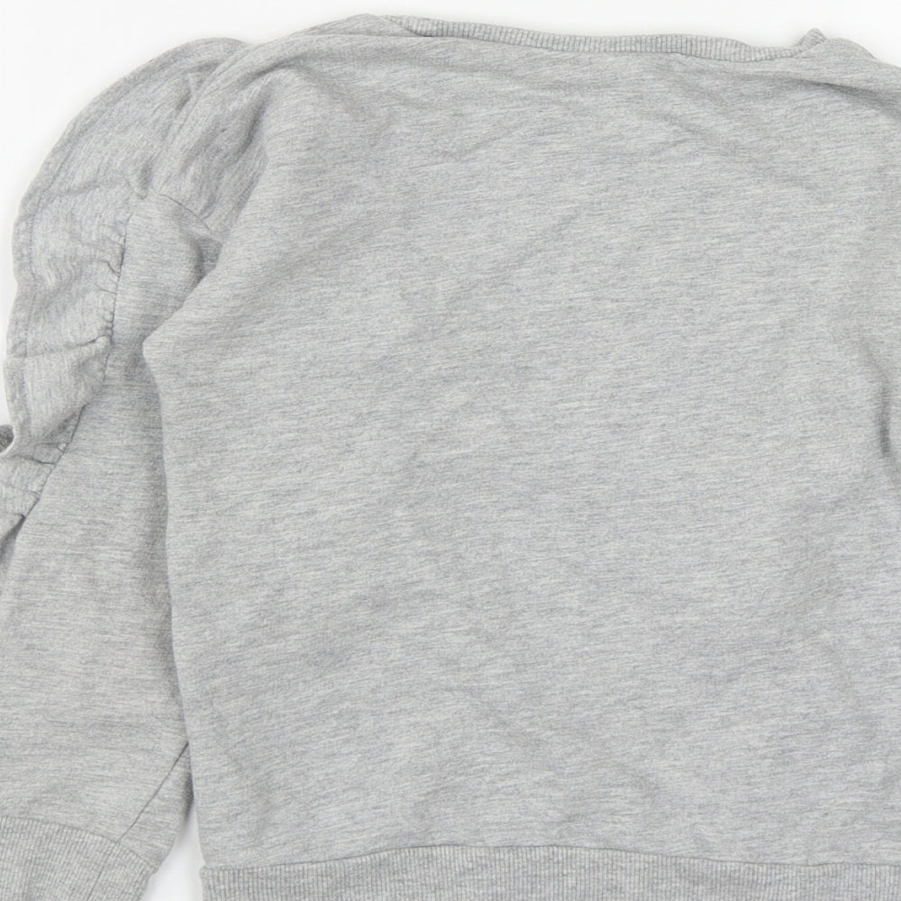 Matalan Girls Grey  Cotton Pullover Sweatshirt Size 6 Years